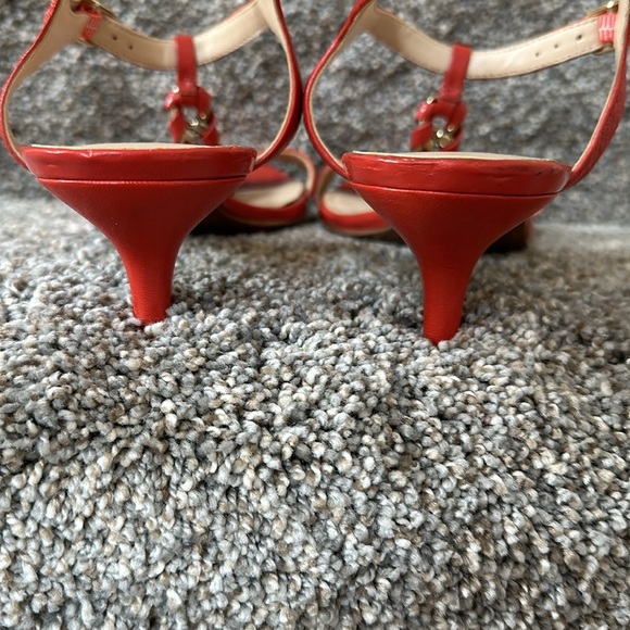 Nine West Leather Sandals in Dark Coral - Picture 4 of 10